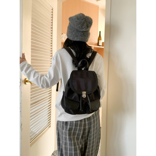 韓國小衆後後背包女包2025新款尼龍防水多口袋休閒後後背包大容量雙肩包