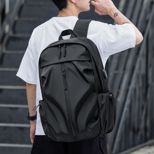 雙肩包男士後後背包商務出差電腦包防水騎行旅行包初中高中大學生書包