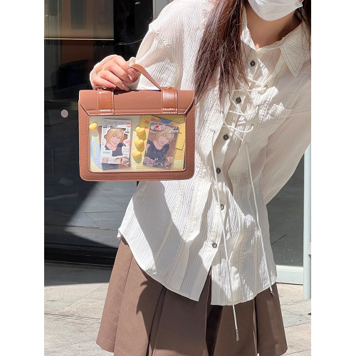 嗚咚小鋪原創百搭日常透明吧唧二次元小食量痛包包女【楓糖可可】