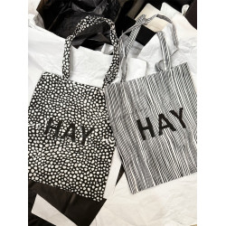 hay條紋帆布包2025新款韓系慵懶風大容量單肩通勤百搭豹紋購物袋