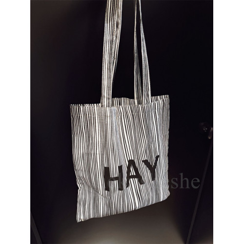 hay條紋帆布包2025新款韓系慵懶風大容量單肩通勤百搭豹紋購物袋