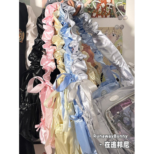 基礎款小食量透明吧唧紥穀痛包褶皺學生二次元洛麗塔女單肩斜後後背包