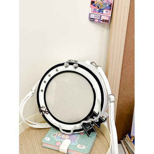 圓形微食量痛包小衆設計圓餅斜後後背包百搭高級感吧唧徽章收納雙肩包 圓形微食量痛包小衆設計圓餅斜後後背包百搭高級感吧唧徽章收納雙肩包