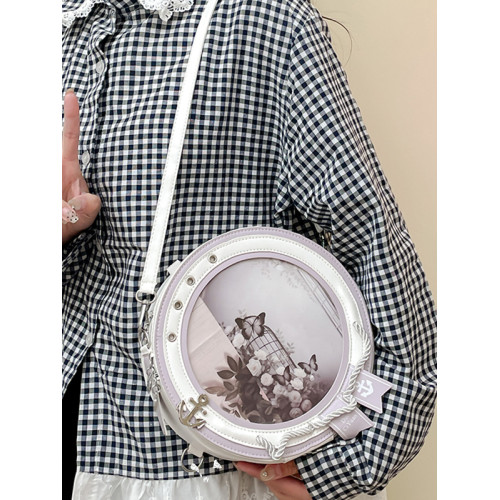 圓形微食量痛包小衆設計圓餅斜後後背包百搭高級感吧唧徽章收納雙肩包 圓形微食量痛包小衆設計圓餅斜後後背包百搭高級感吧唧徽章收納雙肩包