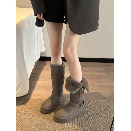 長筒雪地靴女款2026冬季新款東北毛毛靴加絨加厚保暖外穿厚底棉靴