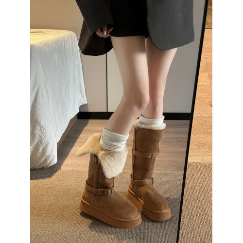 長筒雪地靴女款2026冬季新款東北毛毛靴加絨加厚保暖外穿厚底棉靴