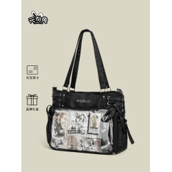 元力兔日系二次元絲帶痛包托特包女2026新款時尚大容量單肩斜後後背包