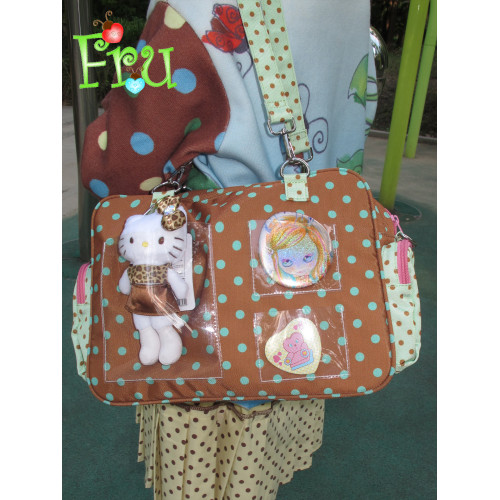 frufru咕嚕商店 fairy camp 原創印花透明口袋日常斜背手提痛包