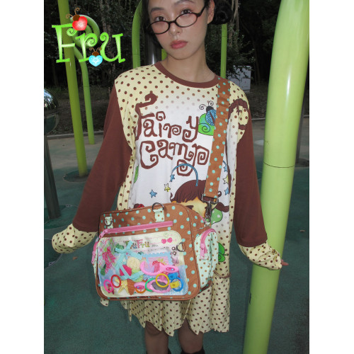 frufru咕嚕商店 fairy camp 原創印花透明口袋日常斜背手提痛包