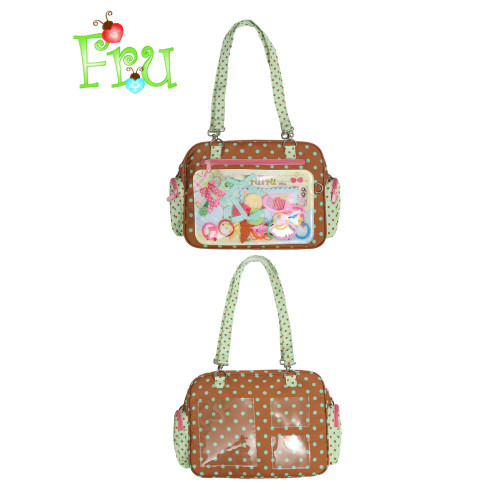 frufru咕嚕商店 fairy camp 原創印花透明口袋日常斜背手提痛包