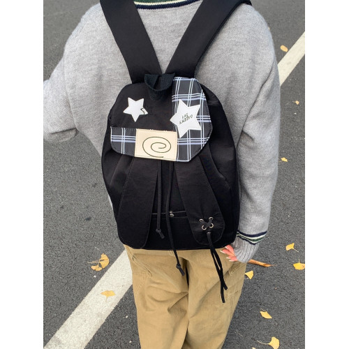 可愛兔子耳朵繙蓋雙肩包女大容量休閒通勤書包學生百搭布袋後後背包潮