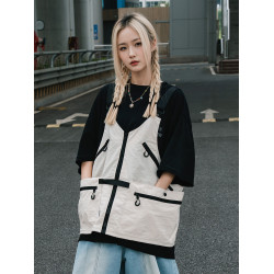 工裝可變後後背包馬甲包個性廉航神器多口袋大容量斜後後背包可穿戴後後背包