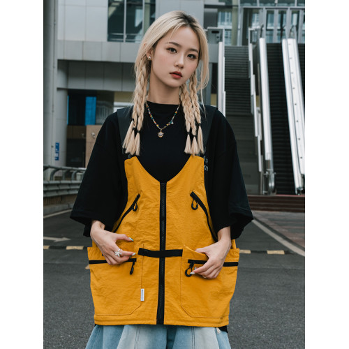 工裝可變後後背包馬甲包個性廉航神器多口袋大容量斜後後背包可穿戴後後背包