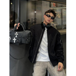 YUEN設計款暗黑系原宿通勤單肩斜後後背包大容量復古挎包時髦街頭男女