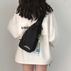 小衆帆布斜後後背包包女2026新款時尚單肩潮牌胸包男款運動腰包小後後背包