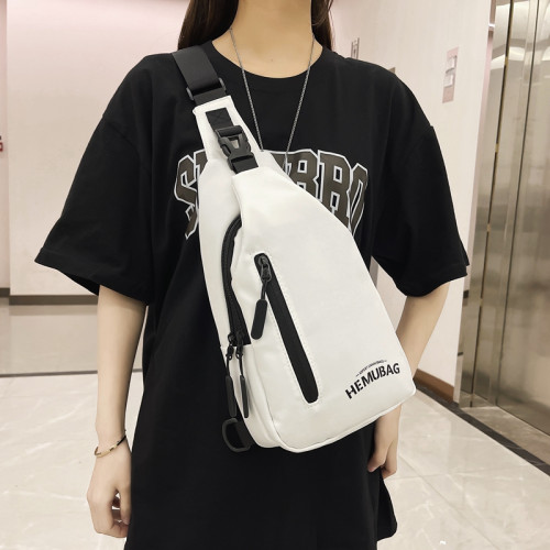 小衆帆布斜後後背包包女2026新款時尚單肩潮牌胸包男款運動腰包小後後背包