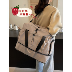 短途旅行包女大容量可擴展斜後後背包套拉桿箱登機包行李袋手提健身包