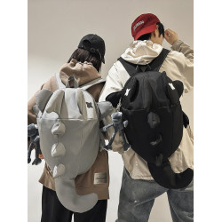 鯊魚雙肩包小衆設計感騎行後後背包男女鯨魚包個性潮流旅行包學生書包