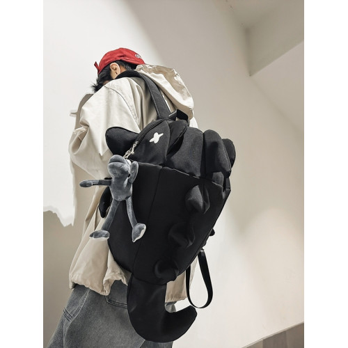 鯊魚雙肩包小衆設計感騎行後後背包男女鯨魚包個性潮流旅行包學生書包