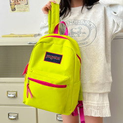 初中生大學生書包純色簡約輕便休閒雙肩包百搭復古高顔值後後背包