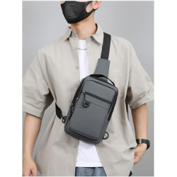 新款大容量男士胸包尼龍防水單肩斜後後背包耐磨簡約運動騎行手提後後背包