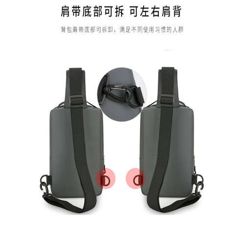 新款大容量男士胸包尼龍防水單肩斜後後背包耐磨簡約運動騎行手提後後背包