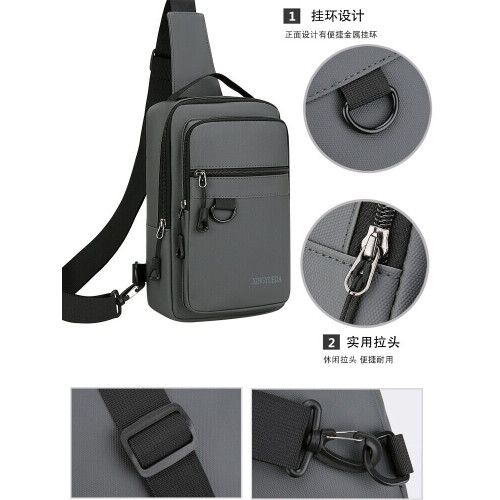 新款大容量男士胸包尼龍防水單肩斜後後背包耐磨簡約運動騎行手提後後背包