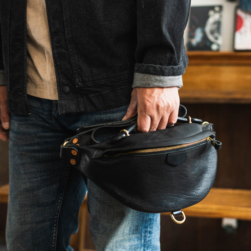 牛爺！阿美哢嘰重工單肩包男復古街頭機車腰胸包大容量真皮斜後後背包