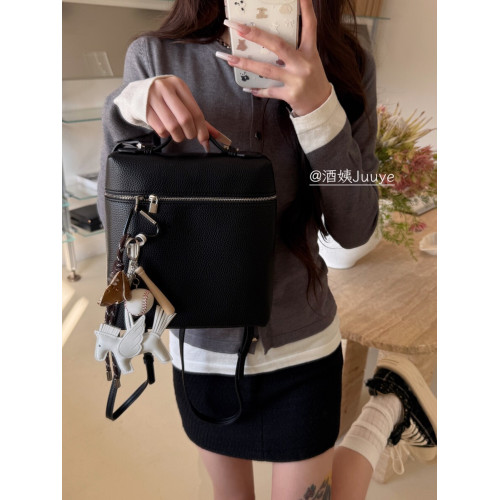 酒姨Juuye老錢靜奢風 簡約手提雙肩包1p高級荔枝紋氣質飯盒包書包