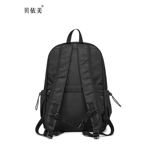 雙肩包女旅遊輕便旅行包大容量休閒純色中學生書包後後背包男戶外背囊