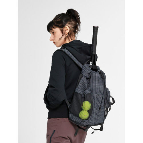 juniorMYEDITION雙肩包通勤戶外網球包抽繩暗格紋運動羽毛球後後背包