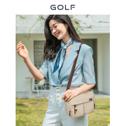 GOLF2026新款女士時尚百搭斜後後背包大容量通勤帆布包散步休閒單肩包