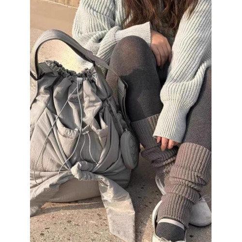 系帶休閒隨意雙肩包單肩包兩用韓國設計師蝴蝶結大容量多功能斜背