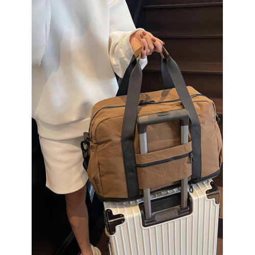 可擴展帆布包女大容量短途旅行包登機行李包乾濕分離健身單肩包男
