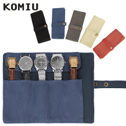 KOMIU可容納5槽10槽錶帶收納包帆布錶帶卷包圓珠筆鋼筆袋旅行包