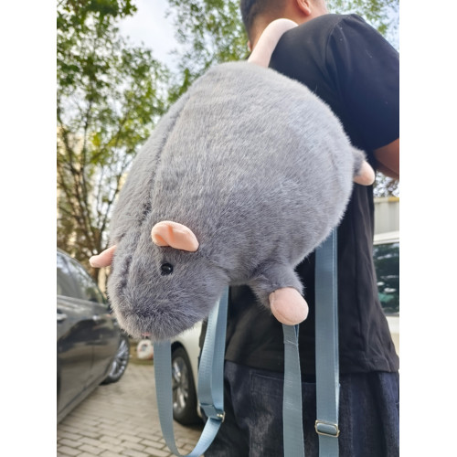 花枝鼠後後背包可愛仿真老鼠雙肩包毛絨公仔玩偶書包醜萌創意包包禮物