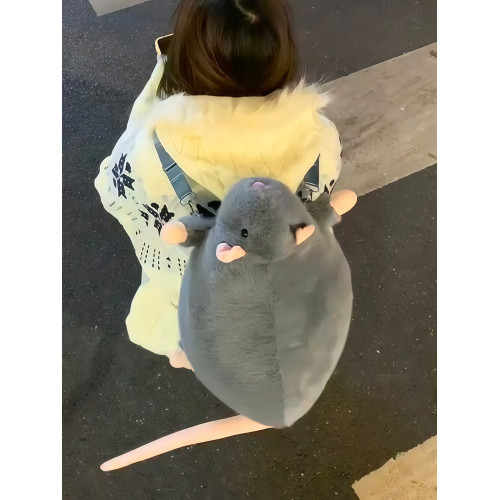 花枝鼠後後背包可愛仿真老鼠雙肩包毛絨公仔玩偶書包醜萌創意包包禮物