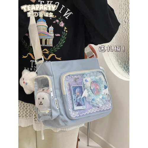 學院風甜美可愛痛包學生黨大容量補習袋百搭高顔值休閒單肩斜後後背包