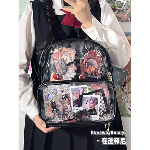 二次元小食量吧唧穀子包小後後背包透明學生百搭10cm娃包JK雙肩痛包女