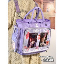 基礎款大容量雙肩痛包吧唧穀子學生日常通勤單肩斜後後背包二次元娃包