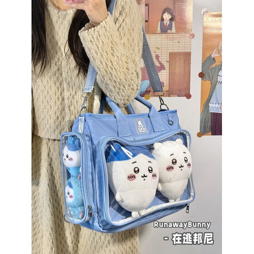 基礎款大容量雙肩痛包吧唧穀子學生日常通勤單肩斜後後背包二次元娃包