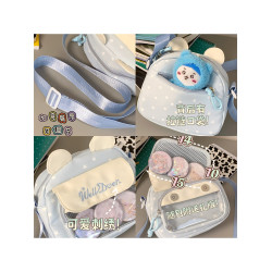 日系ins二次元少女透明紥穀痛包百搭可愛學生斜後後背包女輕便手機包