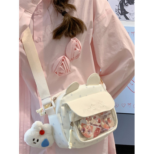 日系ins二次元少女透明紥穀痛包百搭可愛學生斜後後背包女輕便手機包