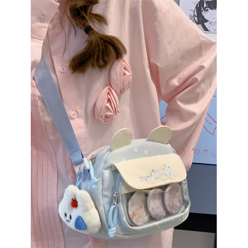 日系ins二次元少女透明紥穀痛包百搭可愛學生斜後後背包女輕便手機包