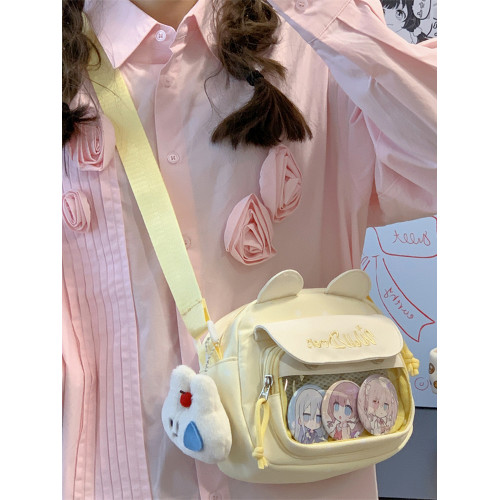 日系ins二次元少女透明紥穀痛包百搭可愛學生斜後後背包女輕便手機包