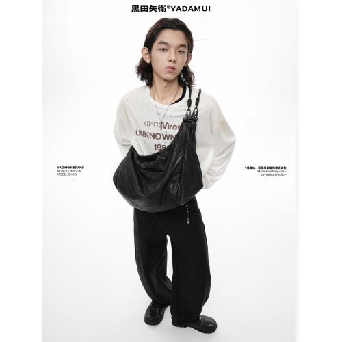 黑田矢衛「縛魔結」慵懶風松弛編繩流浪包大容量單肩斜後後背包男女款