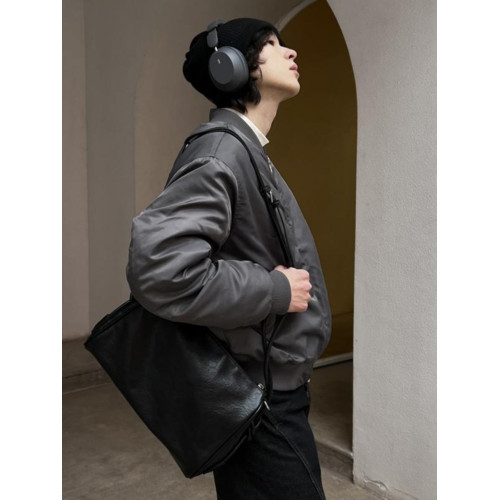 YUEN設計款大容量百搭單肩斜後後背包復古軟皮通勤水桶枕頭托特男女潮