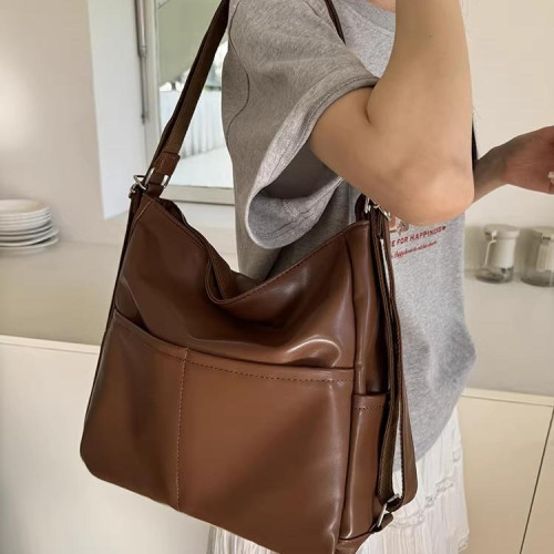 原創春季軟皮包包女大容量三用後後背包通勤托特包多功能後後背包斜背書包