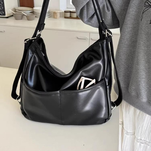 原創春季軟皮包包女大容量三用後後背包通勤托特包多功能後後背包斜背書包