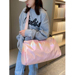 亮面運動健身包女乾濕分離大容量輕便時尚手提單肩瑜珈訓練防水袋